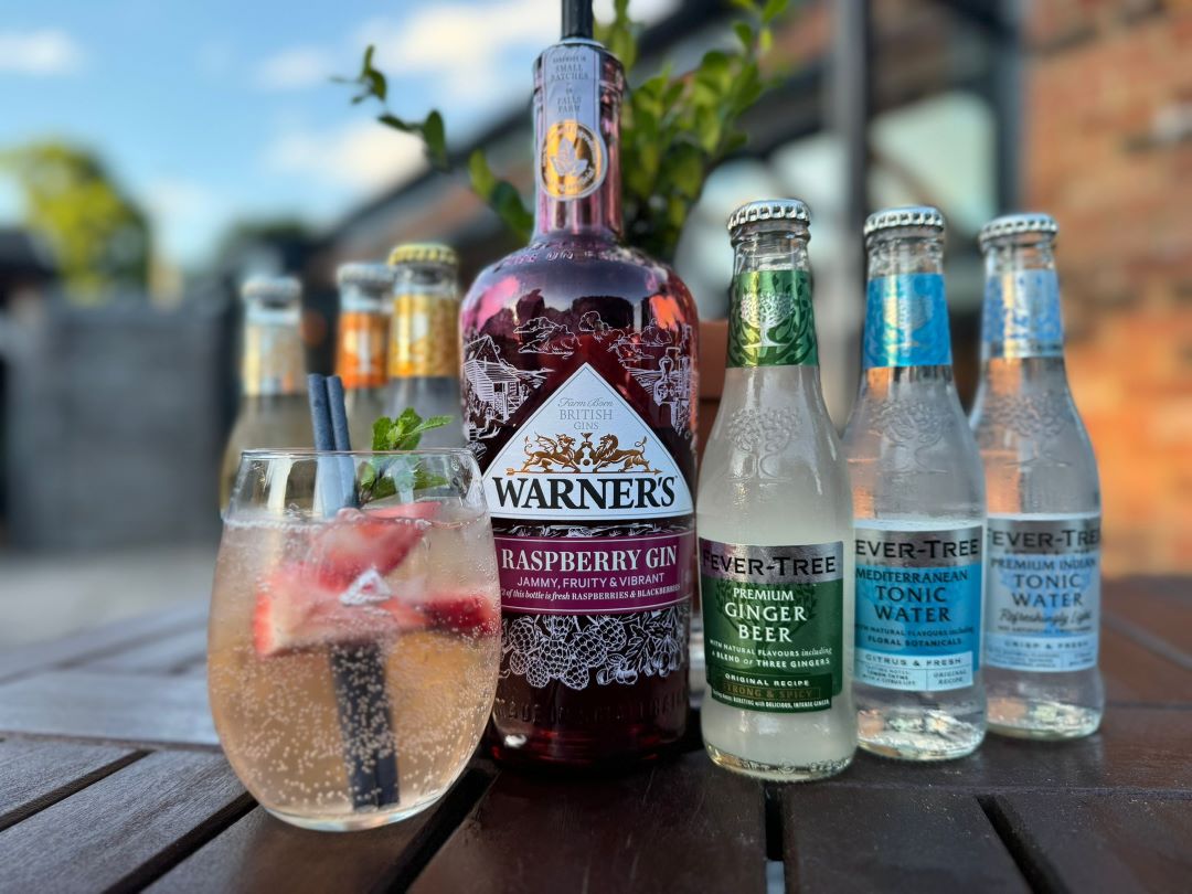 Warners Gin on a pub garden table